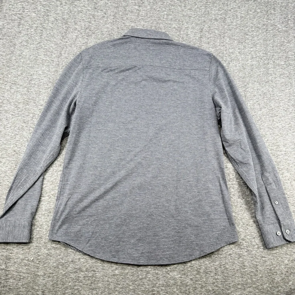 Rhone Commuter Large Shirt Slim Fit Italian Fabric Marine Gray Houndstooth NWT - Picture 7 of 9